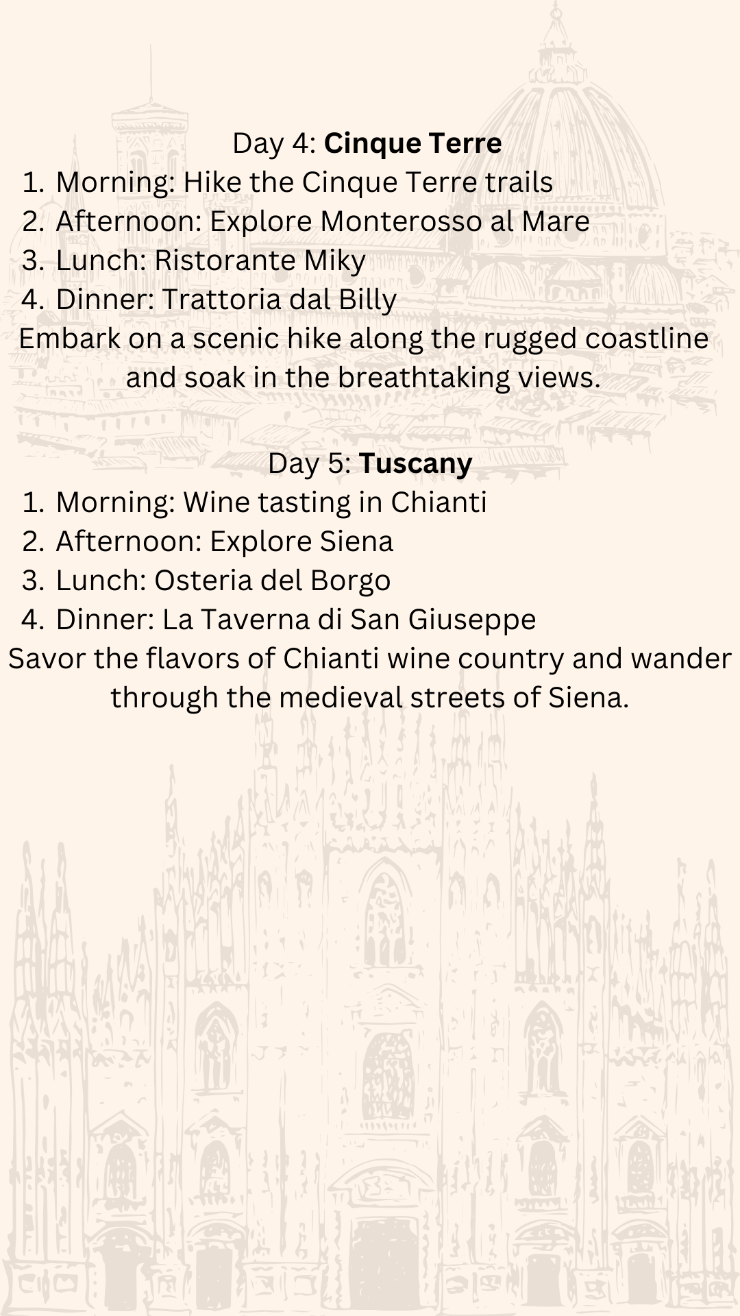 Italian Adventure: Your Ultimate Travel Companion(Tour Itinerary)